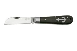 Otter Anchor Knife 171 ML Small Carbon, Smoked Oak, Stainless Anchor, Couteau De Poche