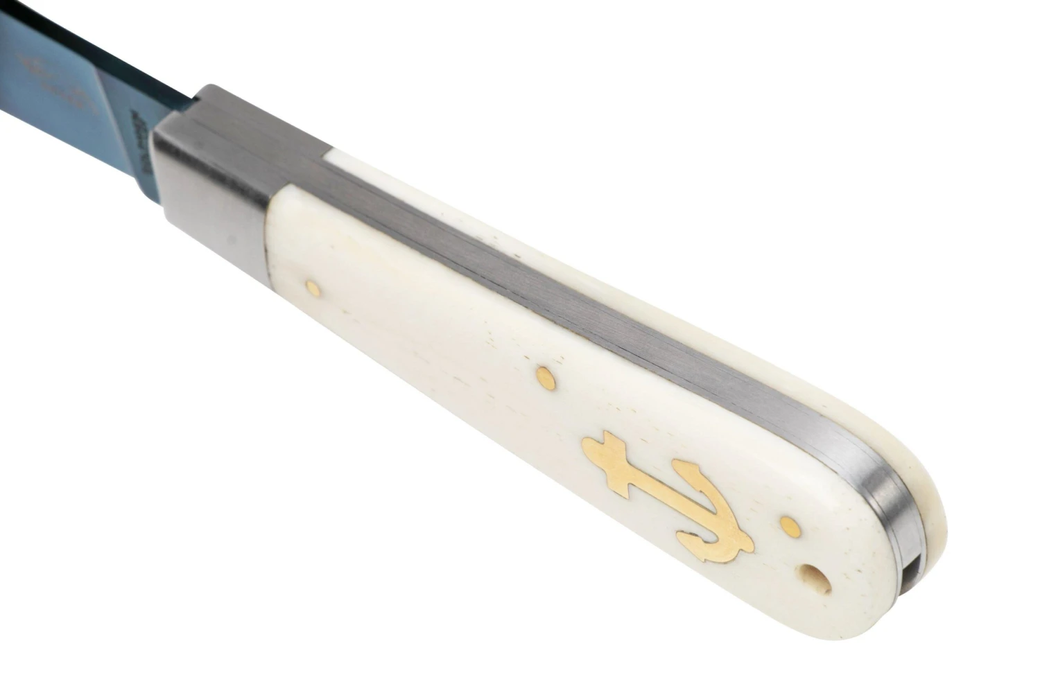 Otter Anchor Knife 173 KN M.L Large Blue Carbon, Bone, Brass Anchor, Couteau De Poche 9 Otter Anchor Knife 173 KN M.L Large Blue Carbon, Bone, Brass Anchor, Couteau De Poche – Image 7