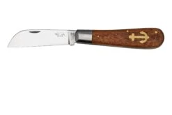 Otter Anchor Knife 173 R Large Stainless, Sapeli, Brass Anchor, Couteau De Poche
