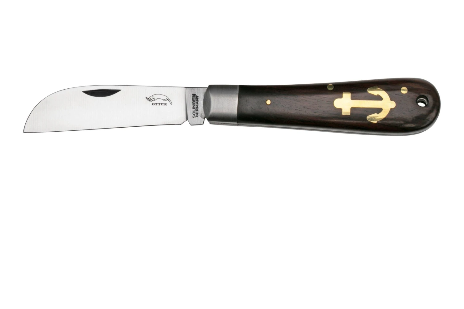 Otter Anchor Knife 174 M.L. Small Carbon, Grenadilla, Brass Anchor, Couteau De Poche 3 Otter Anchor Knife 174 M.L. Small Carbon, Grenadilla, Brass Anchor, Couteau De Poche
