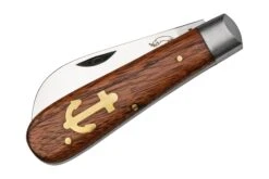Otter Anchor Knife 174 Small Carbon, Sapeli, Brass Anchor, Couteau De Poche -Kai Soldes Boutique OR174 04 otter