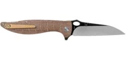 QSP Knife Locust QS117-A Brown Flax Micarta Couteau De Poche -Kai Soldes Boutique QS117 A 02 qsp