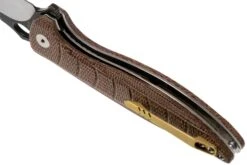 QSP Knife Locust QS117-A Brown Flax Micarta Couteau De Poche -Kai Soldes Boutique QS117 A 05 qsp