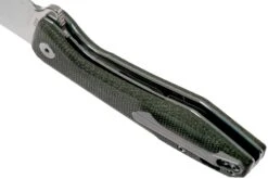 QSP Knife Pelican QS118-E1 Stonewash, Green Micarta Couteau De Poche -Kai Soldes Boutique QS118 E1 05 qsp