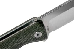 QSP Knife Pelican QS118-E1 Stonewash, Green Micarta Couteau De Poche -Kai Soldes Boutique QS118 E1 06 qsp