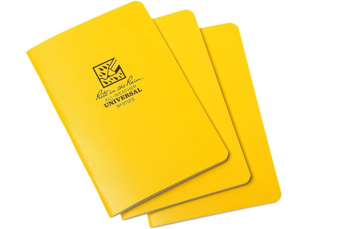 Rite In The Rain Notebook 4 5/8 X 7 Jaune, 3 Exemplaires, 371FX 3 Rite In The Rain Notebook 4 5/8 X 7 Jaune, 3 Exemplaires, 371FX
