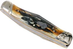 Rough Ryder Small Moose Cinnamon Stag RR2157 Damascus Slipjoint Couteau De Poche -Kai Soldes Boutique RY2157 04 rough ryder