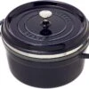 Staub Cocotte 26cm, 5,2L, Bleue Avec Panier Vapeur -Kai Soldes Boutique SB1133891 01 staub sb1133891 01