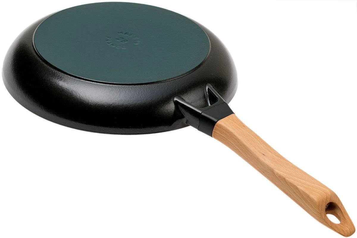 Staub Poêle à Frire Avec Manche En Bois 28cm, Noir 4 Staub Poêle à Frire Avec Manche En Bois 28cm, Noir – Image 2