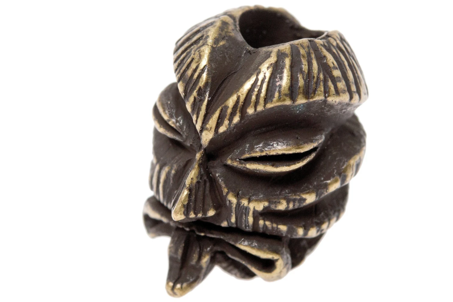 Schmuckatelli Kiko Tiki Bead Roman Brass Oxidized 3 Schmuckatelli Kiko Tiki Bead Roman Brass Oxidized