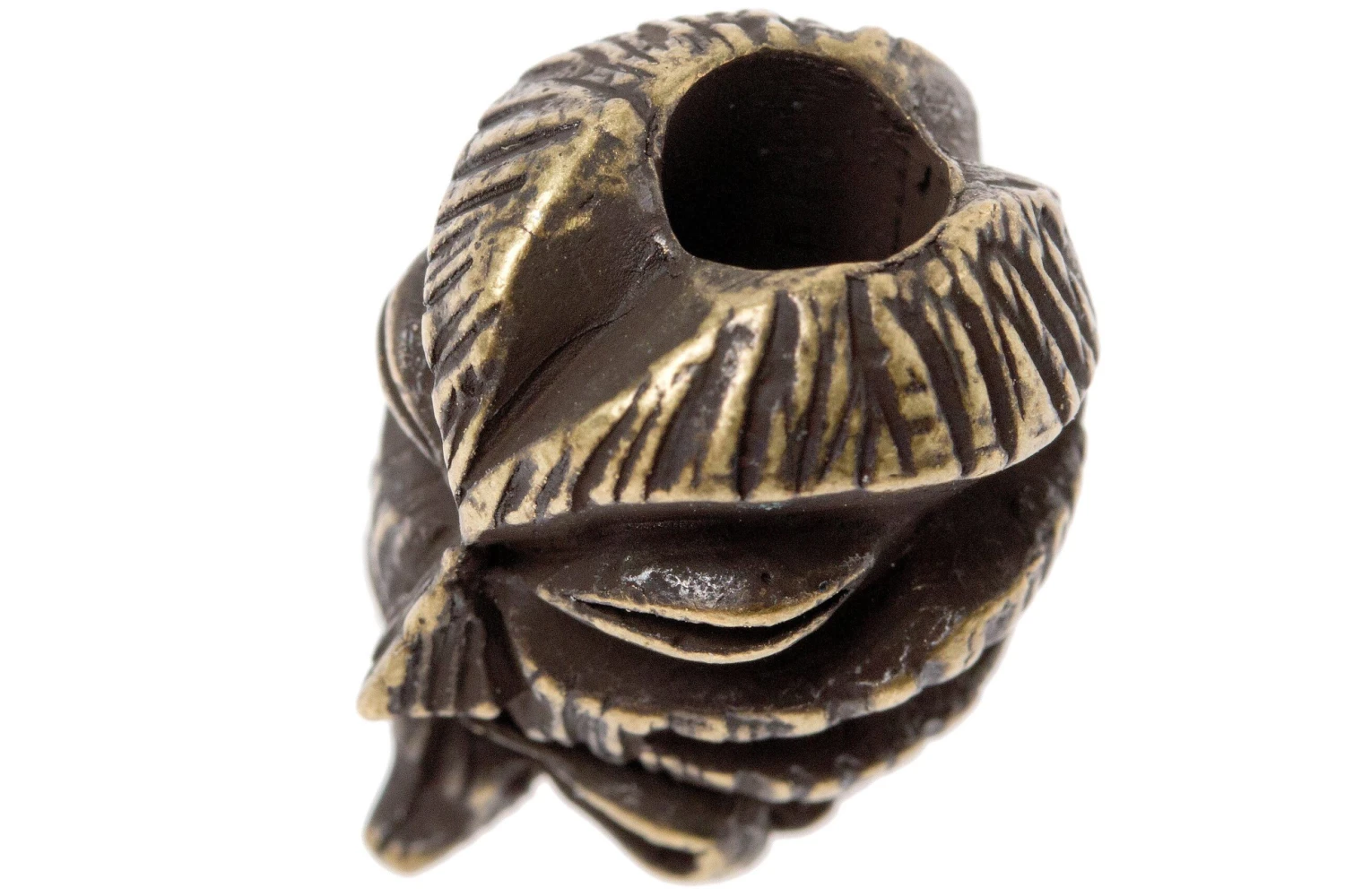 Schmuckatelli Kiko Tiki Bead Roman Brass Oxidized 4 Schmuckatelli Kiko Tiki Bead Roman Brass Oxidized – Image 2
