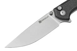 SENCUT Crowley S21012-2 Stonewashed, Black Micarta, Couteau De Poche -Kai Soldes Boutique SES21012 2 03 sencut