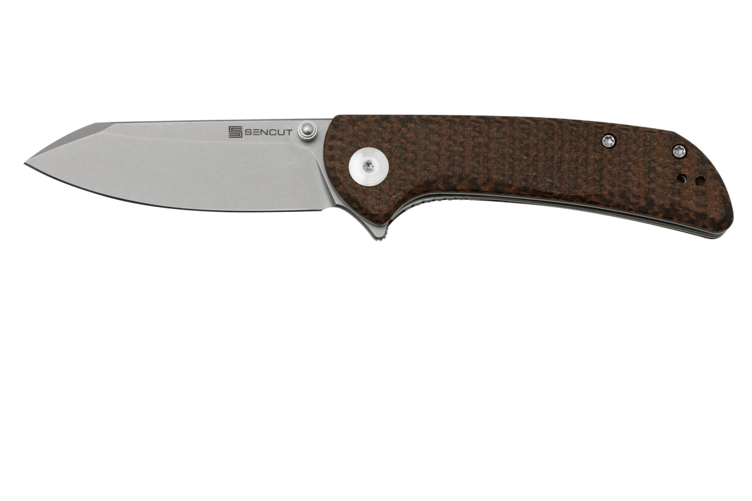 SENCUT Fritch S22014-3 Dark Brown Matrix Micarta Stonewashed, Couteau De Poche 3 SENCUT Fritch S22014-3 Dark Brown Matrix Micarta Stonewashed, Couteau De Poche