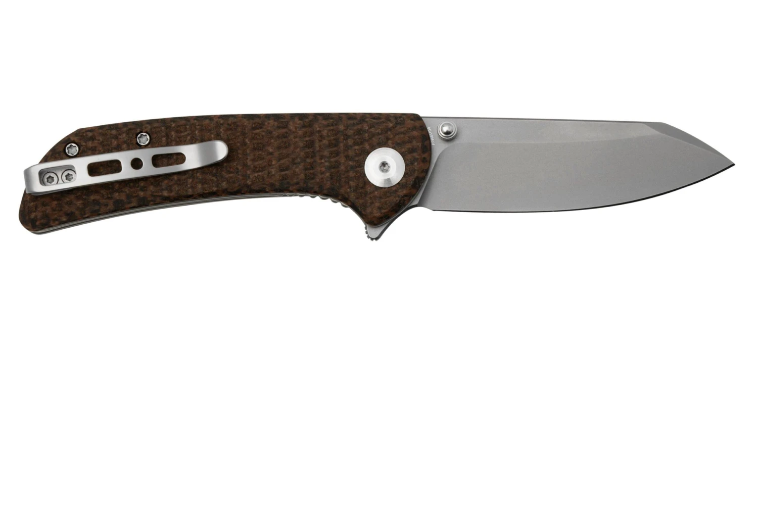 SENCUT Fritch S22014-3 Dark Brown Matrix Micarta Stonewashed, Couteau De Poche 4 SENCUT Fritch S22014-3 Dark Brown Matrix Micarta Stonewashed, Couteau De Poche – Image 2