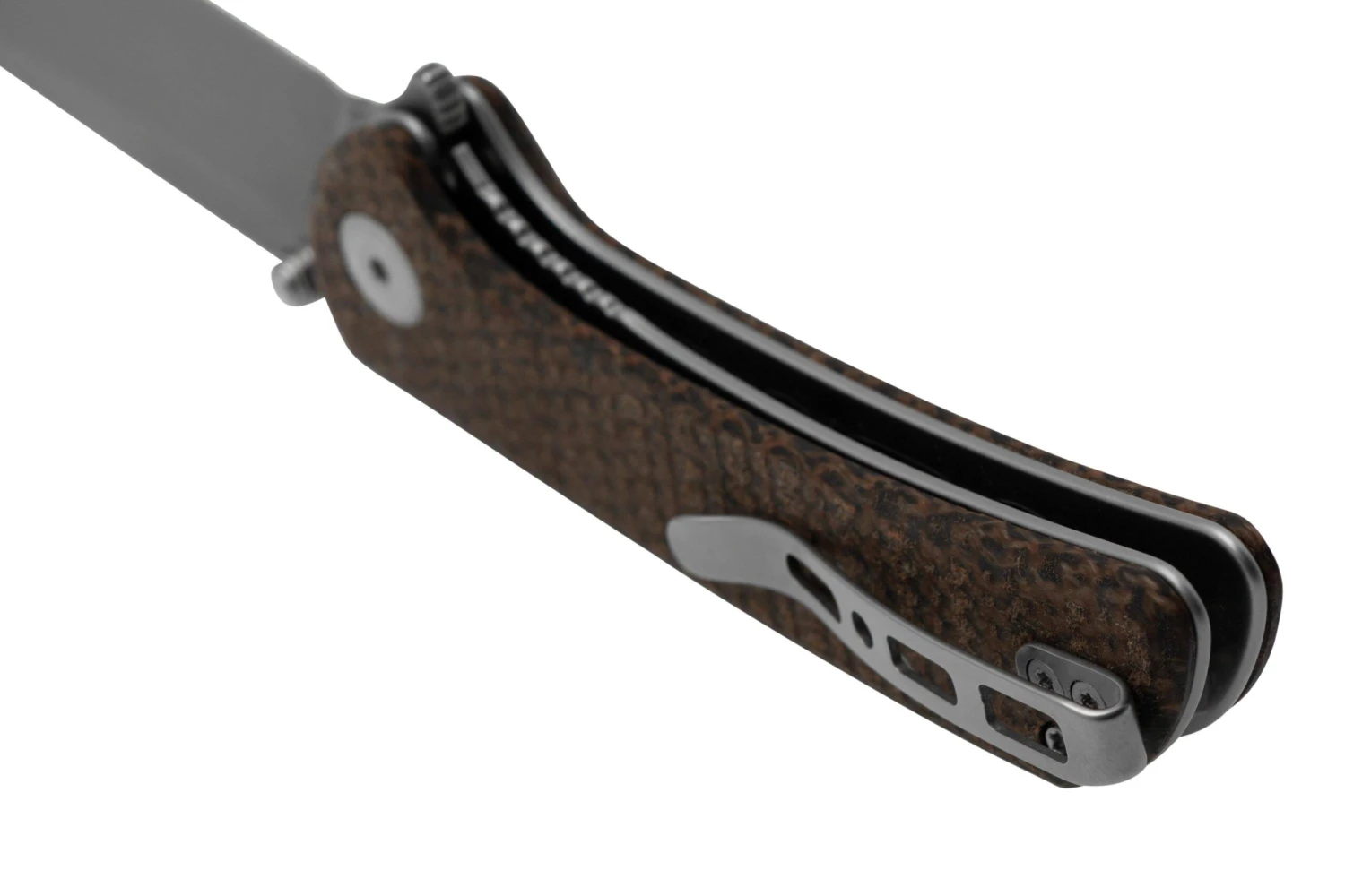 SENCUT Fritch S22014-3 Dark Brown Matrix Micarta Stonewashed, Couteau De Poche 6 SENCUT Fritch S22014-3 Dark Brown Matrix Micarta Stonewashed, Couteau De Poche – Image 4