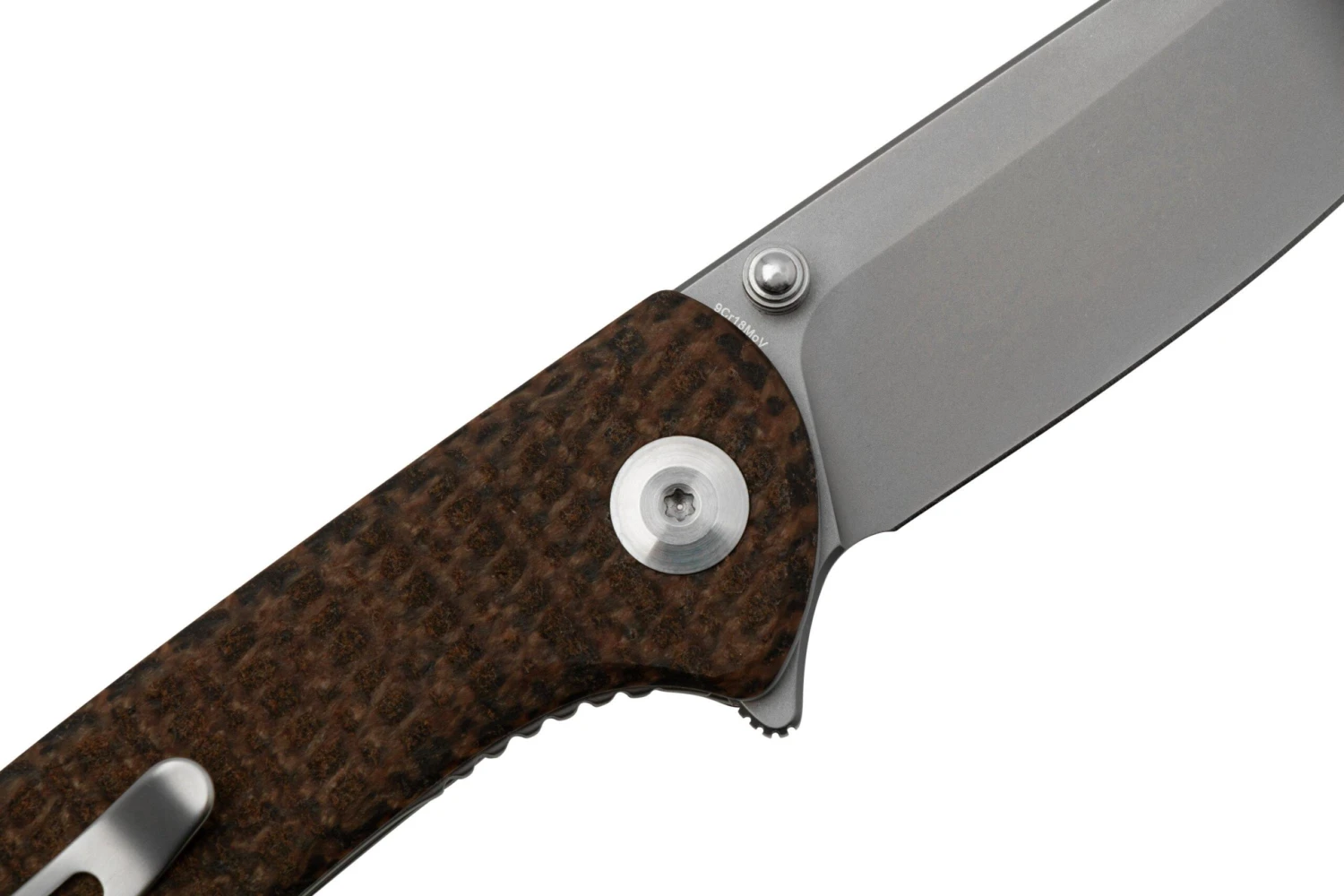 SENCUT Fritch S22014-3 Dark Brown Matrix Micarta Stonewashed, Couteau De Poche 7 SENCUT Fritch S22014-3 Dark Brown Matrix Micarta Stonewashed, Couteau De Poche – Image 5