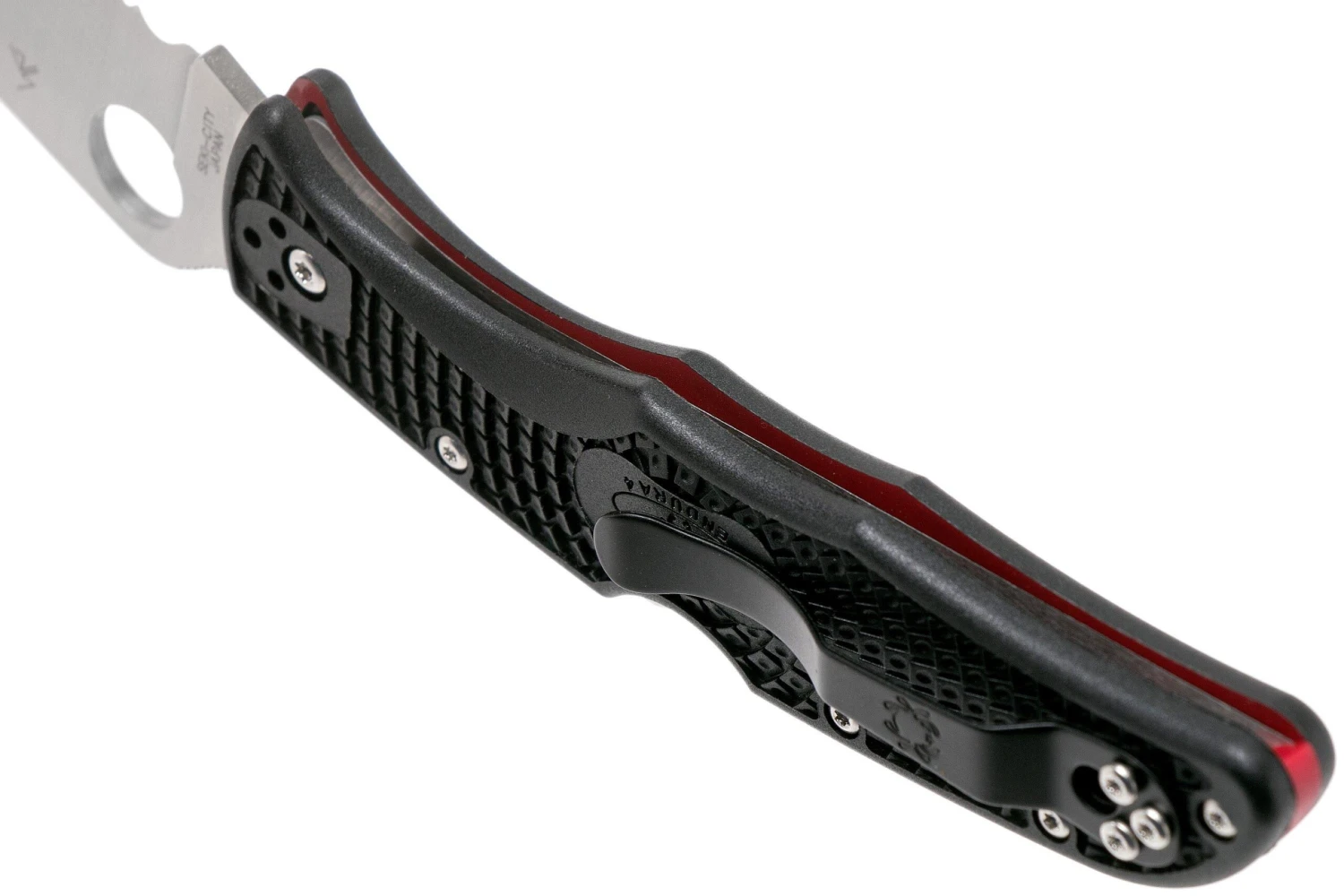 Spyderco Endura 4 Thin Red Line C10FPSBKRD Couteau De Poche Partiellement Dentelé 7 Spyderco Endura 4 Thin Red Line C10FPSBKRD Couteau De Poche Partiellement Dentelé – Image 5