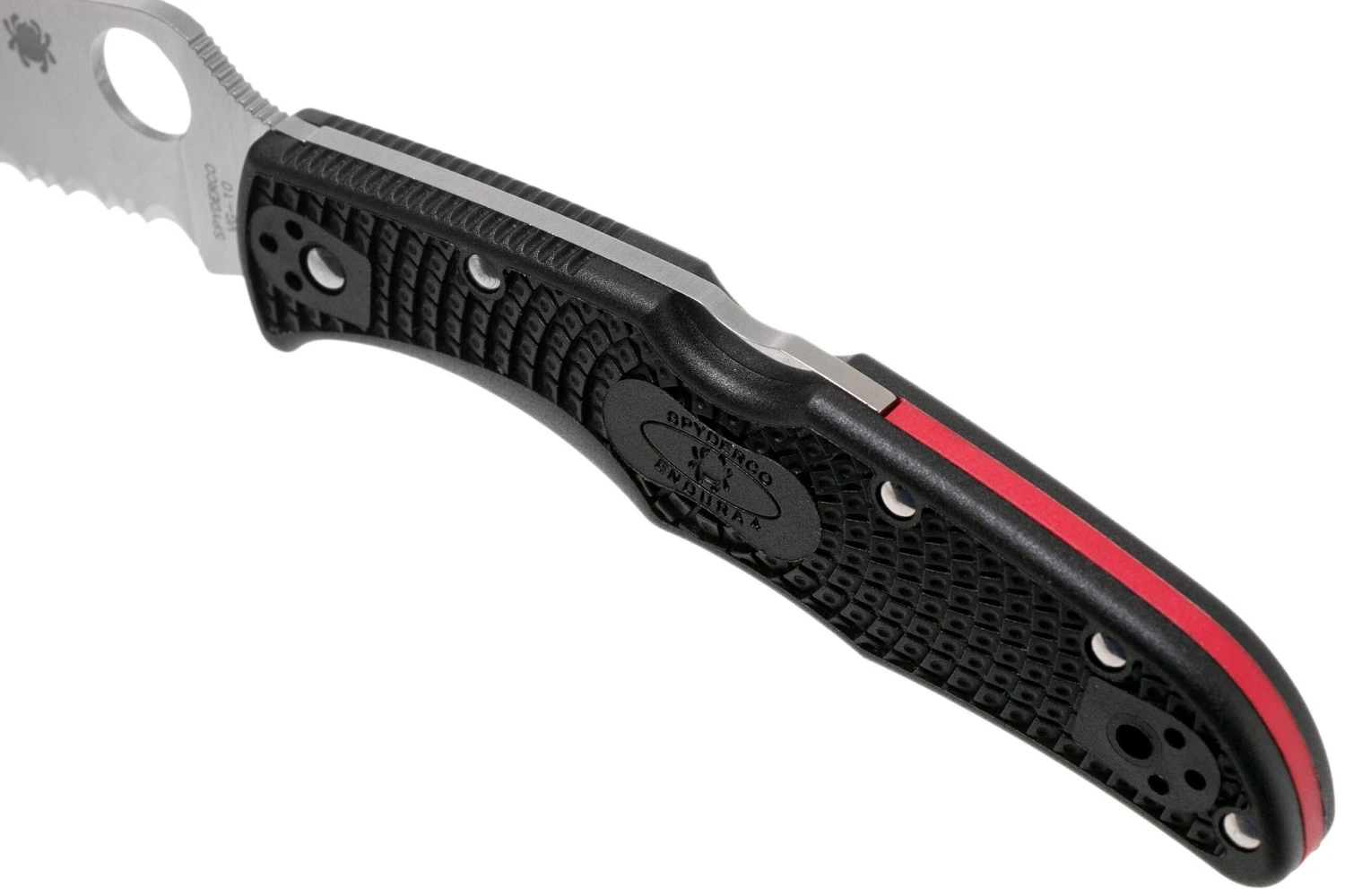 Spyderco Endura 4 Thin Red Line C10FPSBKRD Couteau De Poche Partiellement Dentelé 9 Spyderco Endura 4 Thin Red Line C10FPSBKRD Couteau De Poche Partiellement Dentelé – Image 7