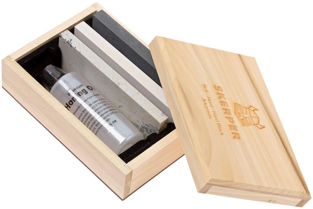 Ensemble D'aiguisage Skerper Arkansas NAHK03, Soft/Hard/Hard Black Arkansas 3 Ensemble D'aiguisage Skerper Arkansas NAHK03, Soft/Hard/Hard Black Arkansas