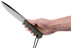 TRC Knives Apocalypse, Elmax, Black Canvas Micarta, Couteau De Survie -Kai Soldes Boutique TI AP MICBK 06 trc knives