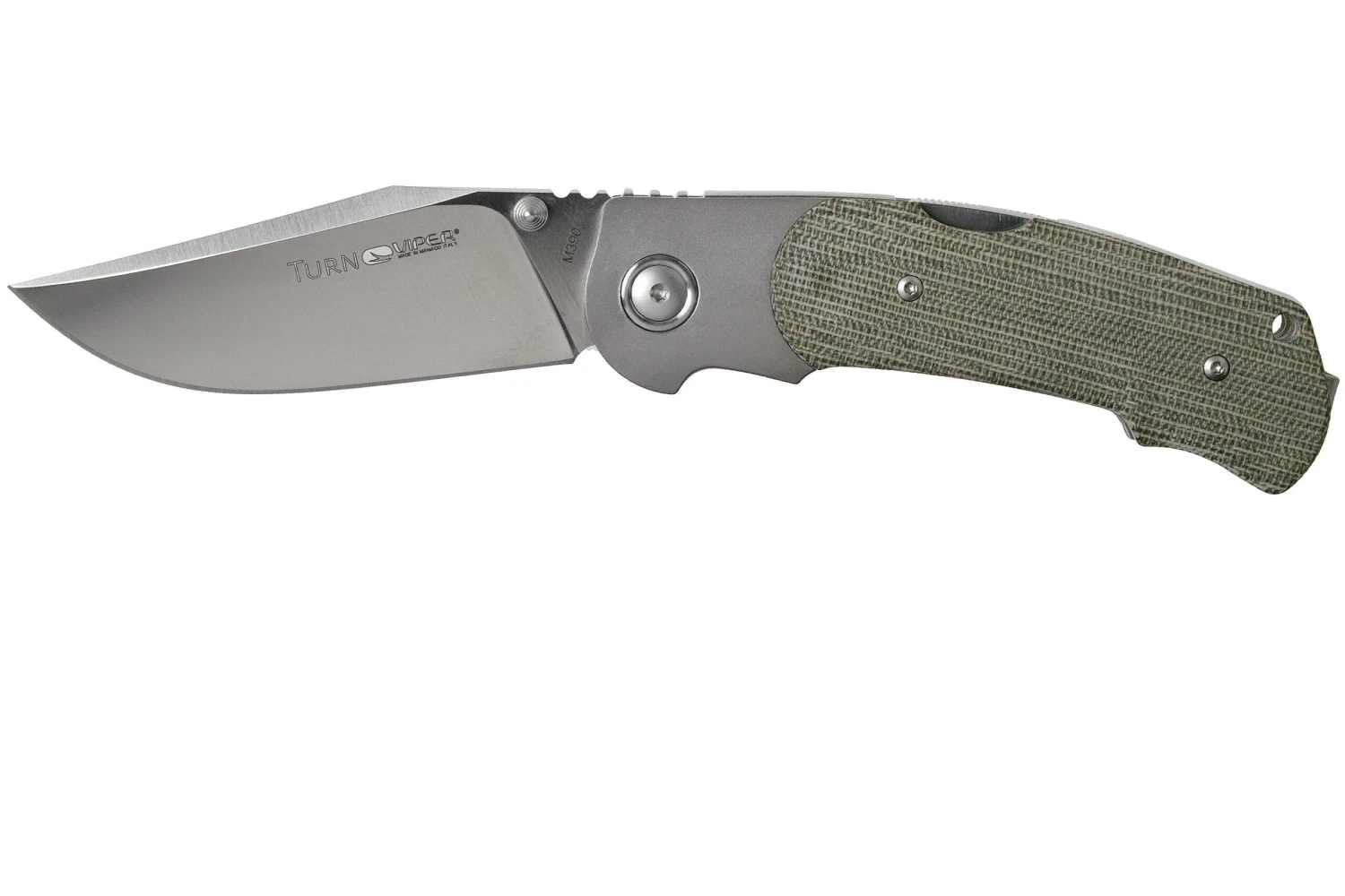 Viper Turn V5986CG Green Canvas Micarta Couteau De Poche, Fabrizio Silvestrelli Design 3 Viper Turn V5986CG Green Canvas Micarta Couteau De Poche, Fabrizio Silvestrelli Design