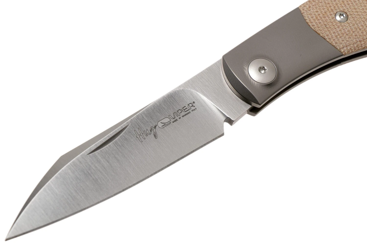 Viper Hug V5992CN Natural Canvas Micarta Couteau De Poche, Sacha Thiel Design 5 Viper Hug V5992CN Natural Canvas Micarta Couteau De Poche, Sacha Thiel Design – Image 3