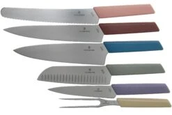 Victorinox Swiss Modern, Set De 6 Couteaux De Cuisine Avec Bloc, Mixed Colors -Kai Soldes Boutique VT6 7186 66 04 victorinox