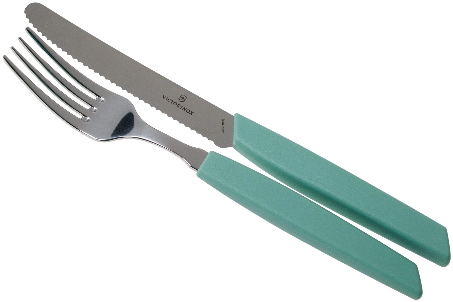 Victorinox Swiss Modern 6.9096.11W41.12, Ménagère 12 Pièces Avec Couteau à Tomate, Vert 3 Victorinox Swiss Modern 6.9096.11W41.12, Ménagère 12 Pièces Avec Couteau à Tomate, Vert