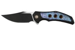 WE Knife Magnetron Black Titanium Flamed Titanium, Black Stonewashed CPM 20CV WE18058-4 Couteau De Poche