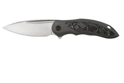 WE Knife Makani WE21048B-2, Grey Titanium, Aluminium Foil Carbonfiber Inlay, CPM 20CV Couteau De Poche