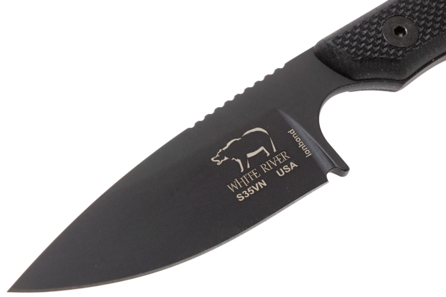 White River Knives M1 Backpacker Pro Black G10, Black Ionbond Couteau Fixe, étui Kydex 5 White River Knives M1 Backpacker Pro Black G10, Black Ionbond Couteau Fixe, étui Kydex – Image 3