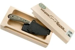 White River Knives M1 Caper Black & OD Linen Micarta Couteau à Lame Fixe, étui Kydex -Kai Soldes Boutique WRCPR LBO 08 white river knives