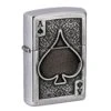 Zippo Ace Of Spades Emblem 49637-000002, Brushed Chrome, Briquet